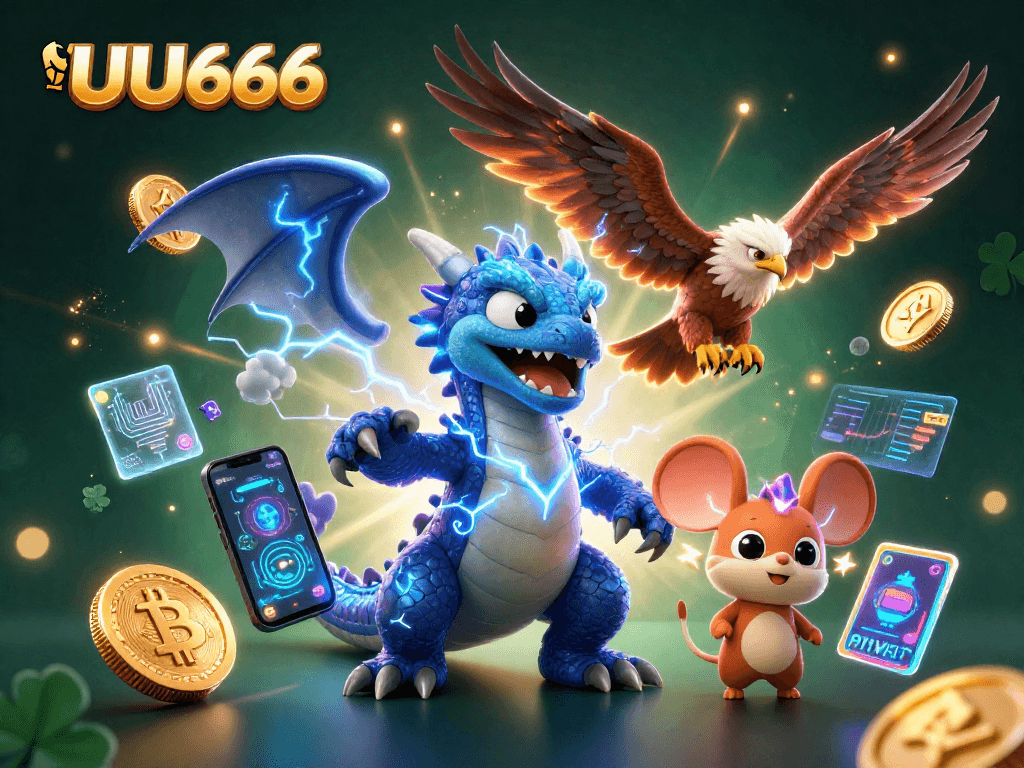 Experience thrilling wins at UU666 with dynamic 3D characters in a vibrant online casino atmosphere.