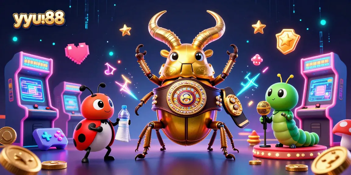 Engage in thrilling gameplay with yyuu88's vibrant casino showdown featuring a giant beetle champion.