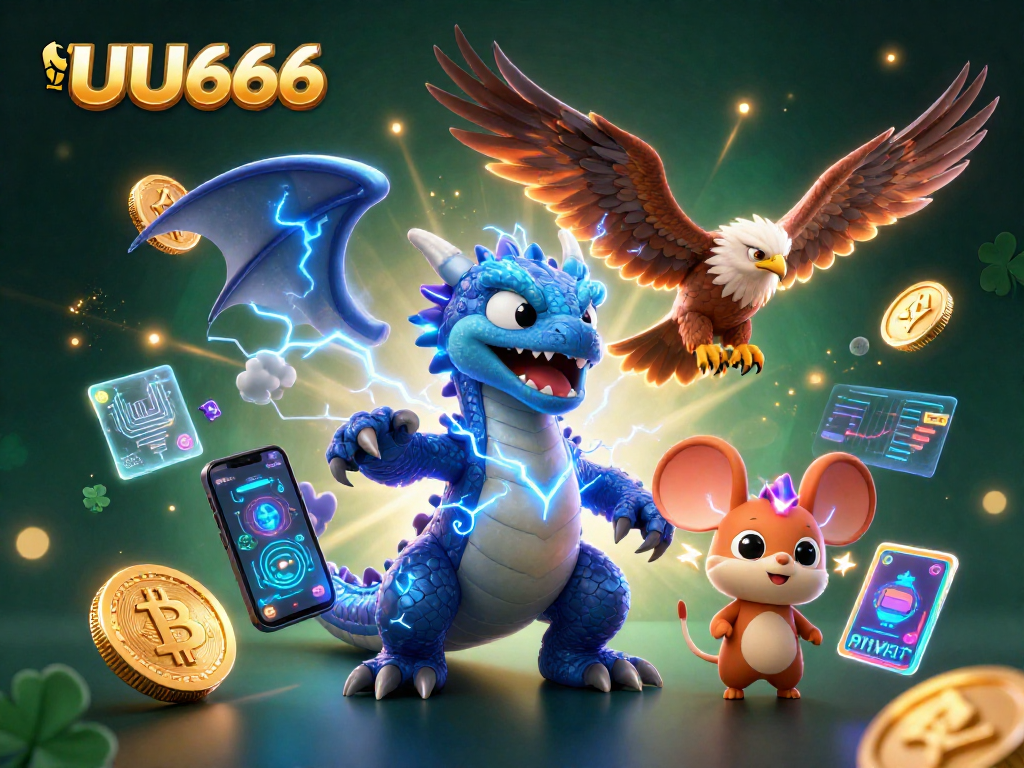 Experience thrilling wins at UU666 with dynamic 3D characters in a vibrant online casino atmosphere.