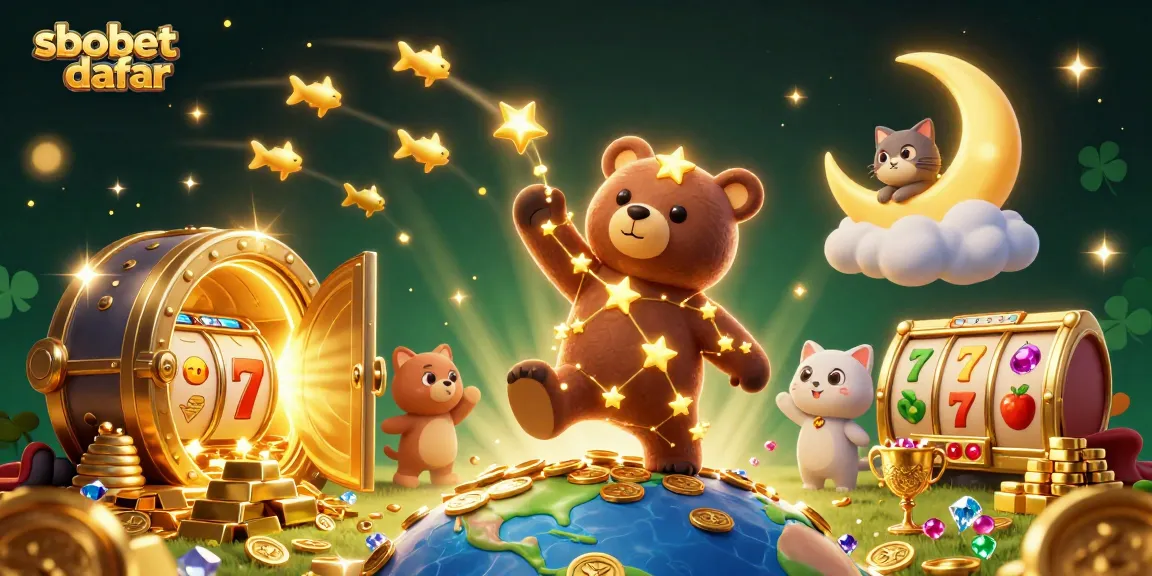 Experience sbobet daftar and vibrant casino magic with a dynamic 3D cartoon scene.